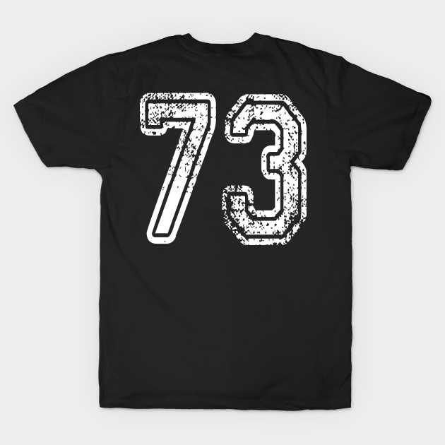 Number 73 Grungy in white by Sterling